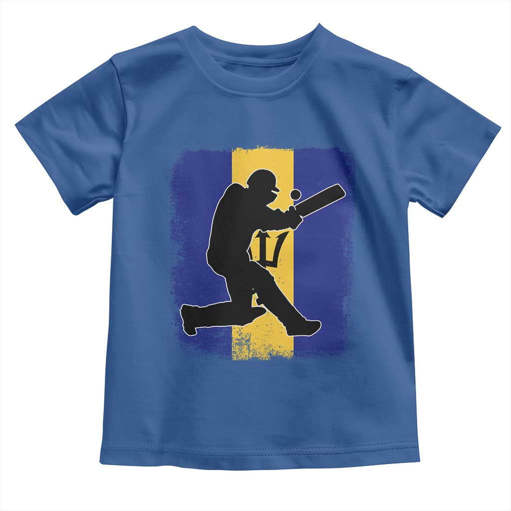 Barbados Cricket Toddler T Shirt Retro Vintage Sport Bajan Flag West Indies Cricket Fan TS10 Royal Blue Print Your Wear