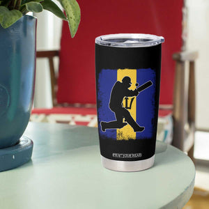 Barbados Cricket Tumbler Cup Retro Vintage Sport Bajan Flag West Indies Cricket Fan TS10 Print Your Wear