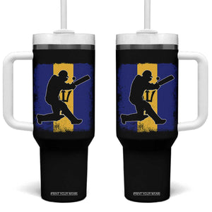 Barbados Cricket Tumbler With Handle Retro Vintage Sport Bajan Flag West Indies Cricket Fan TS10 One Size: 40 oz Black Print Your Wear
