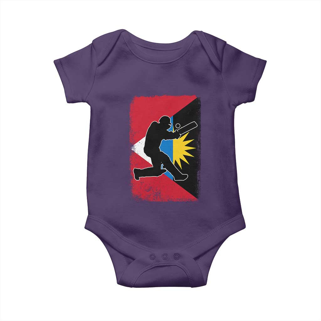 Antigua and Barbuda Cricket Baby Onesie Retro Vintage Sport Antiguan Flag West Indies Cricket Fan TS10 Purple Print Your Wear