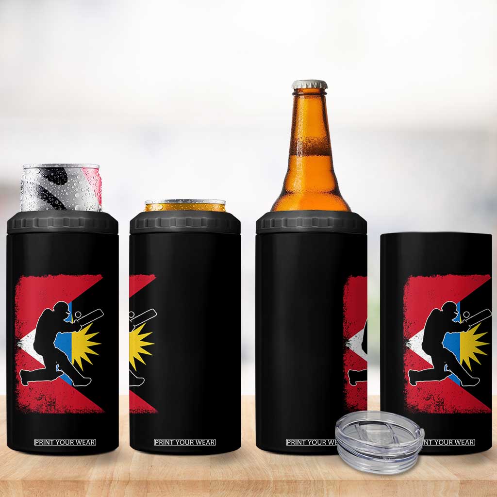 Antigua and Barbuda Cricket 4 in 1 Can Cooler Tumbler Retro Vintage Sport Antiguan Flag West Indies Cricket Fan TS10 Print Your Wear
