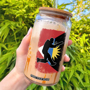 Antigua and Barbuda Cricket Glass Can Retro Vintage Sport Antiguan Flag West Indies Cricket Fan TS10 Black Print Your Wear