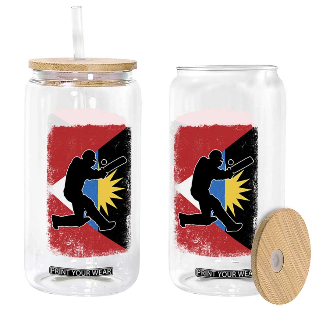 Antigua and Barbuda Cricket Glass Can Retro Vintage Sport Antiguan Flag West Indies Cricket Fan TS10 Print Your Wear