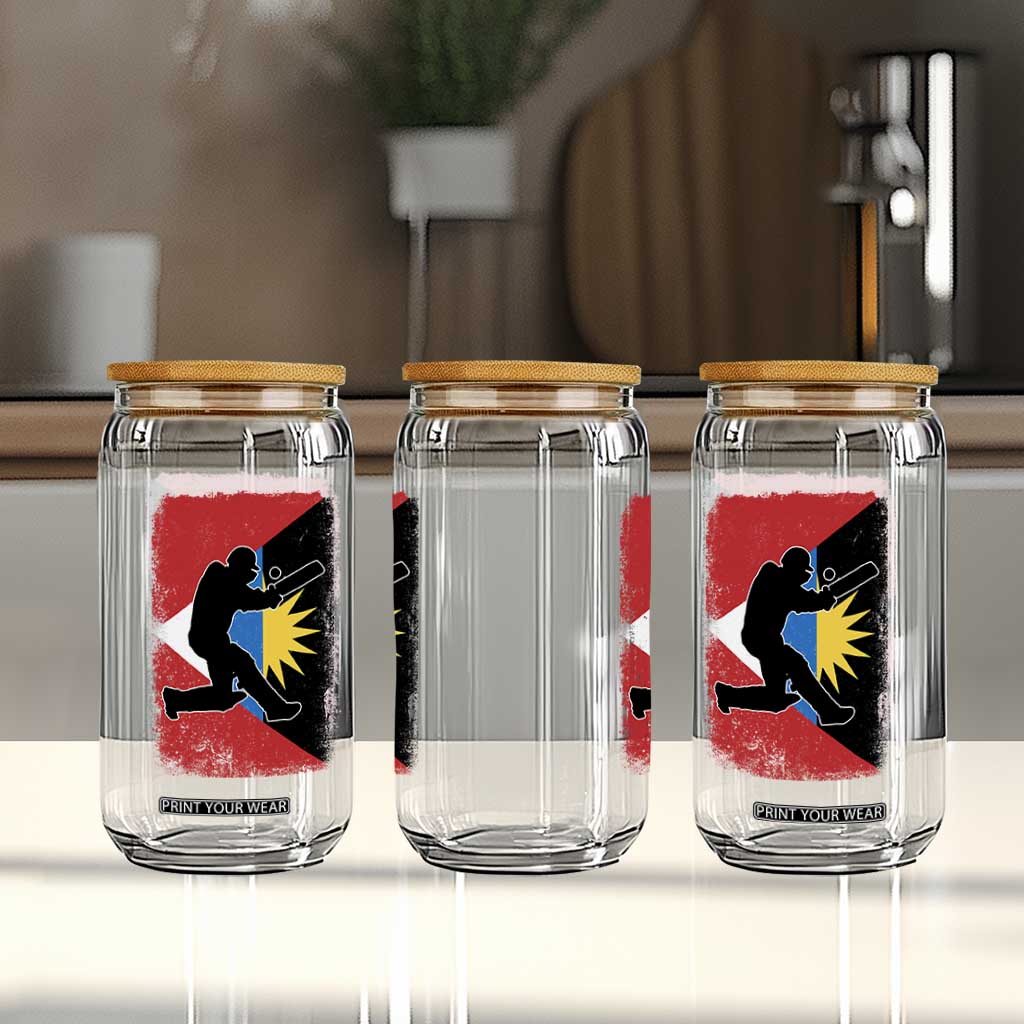 Antigua and Barbuda Cricket Glass Can Retro Vintage Sport Antiguan Flag West Indies Cricket Fan TS10 Print Your Wear