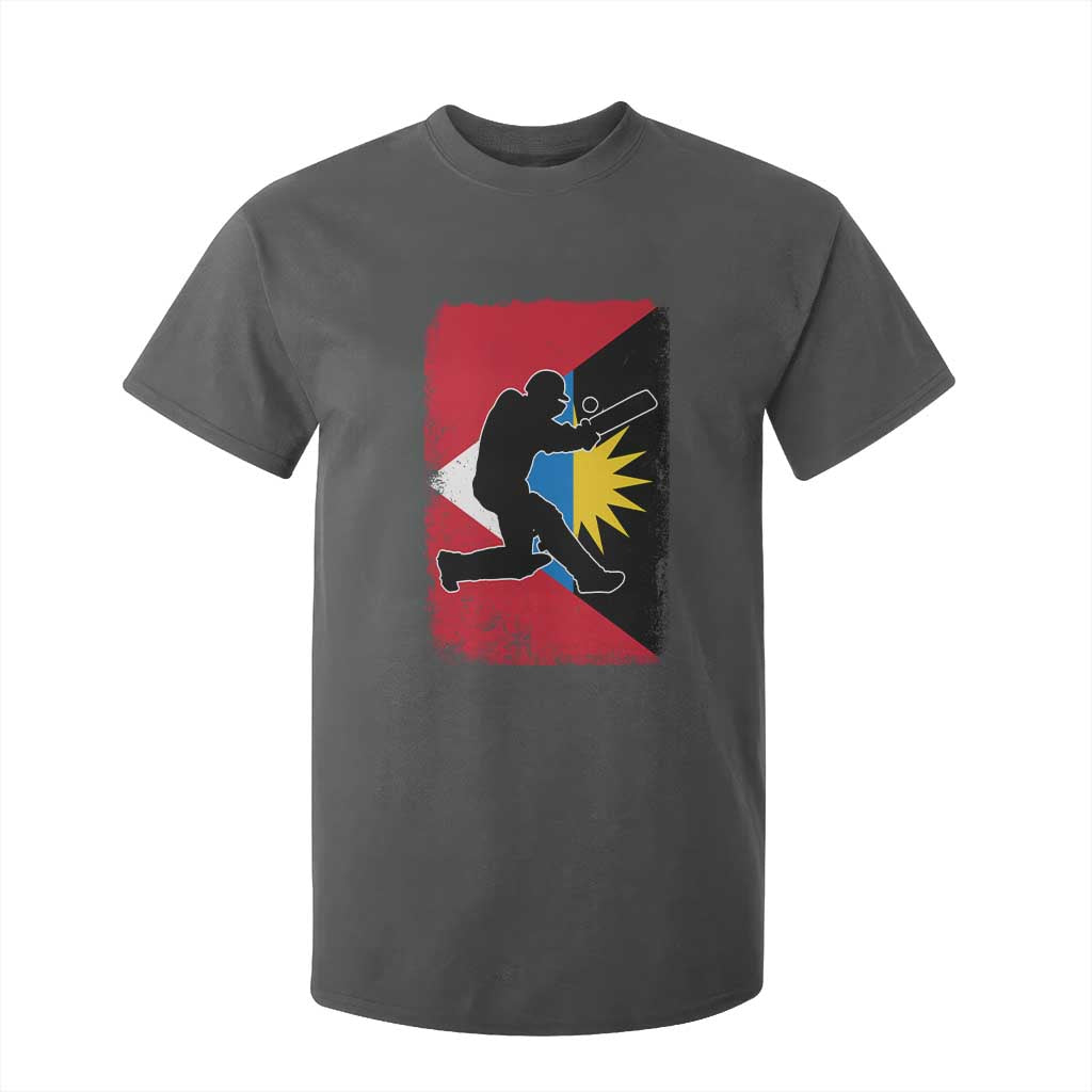 Antigua and Barbuda Cricket T Shirt For Kid Retro Vintage Sport Antiguan Flag West Indies Cricket Fan TS10 Dark Heather Print Your Wear