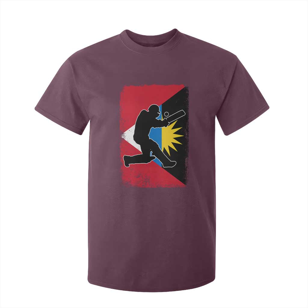 Antigua and Barbuda Cricket T Shirt For Kid Retro Vintage Sport Antiguan Flag West Indies Cricket Fan TS10 Maroon Print Your Wear