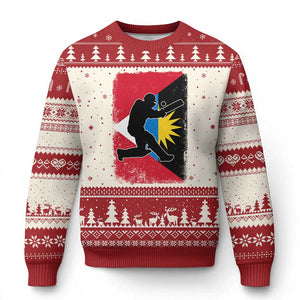 Antigua and Barbuda Cricket Ugly Christmas Sweater Retro Vintage Sport Antiguan Flag West Indies Cricket Fan TS10 Beige Red Print Your Wear