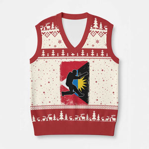 Antigua and Barbuda Cricket V-Neck Knit Sweater Vest Retro Vintage Sport Antiguan Flag West Indies Cricket Fan TS10 Beige Red Print Your Wear