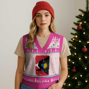 Antigua and Barbuda Cricket V-Neck Knit Sweater Vest Retro Vintage Sport Antiguan Flag West Indies Cricket Fan TS10 Hot Pink Print Your Wear