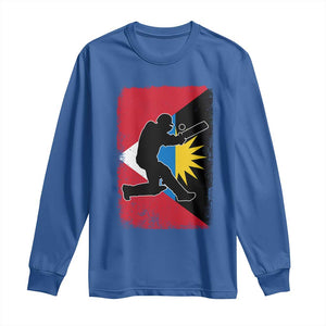 Antigua and Barbuda Cricket Long Sleeve Shirt Retro Vintage Sport Antiguan Flag West Indies Cricket Fan TS10 Royal Blue Print Your Wear