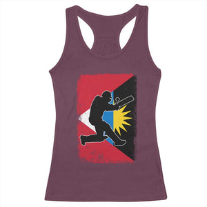 Antigua and Barbuda Cricket Racerback Tank Top Retro Vintage Sport Antiguan Flag West Indies Cricket Fan TS10 Maroon Print Your Wear