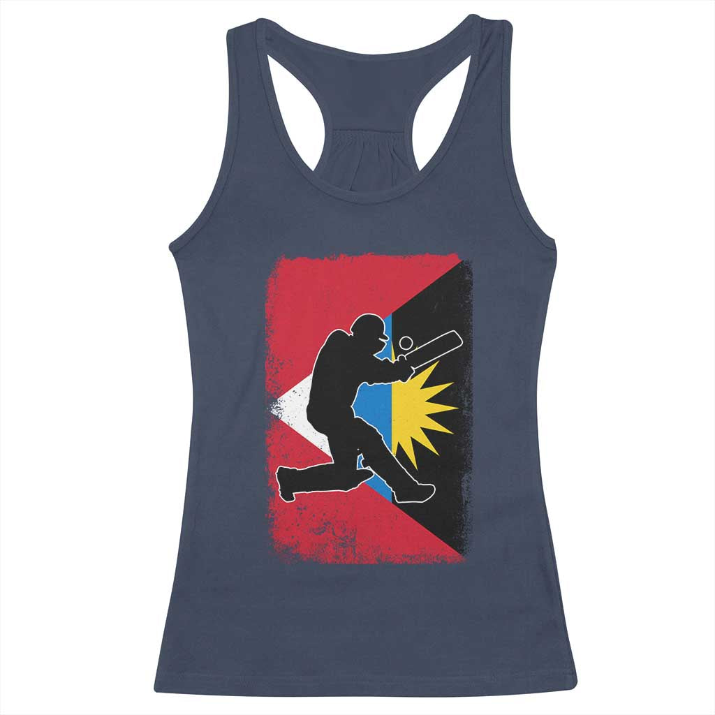 Antigua and Barbuda Cricket Racerback Tank Top Retro Vintage Sport Antiguan Flag West Indies Cricket Fan TS10 Navy Print Your Wear