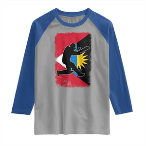 Antigua and Barbuda Cricket Raglan Shirt Retro Vintage Sport Antiguan Flag West Indies Cricket Fan TS10 Sport Gray Royal Print Your Wear