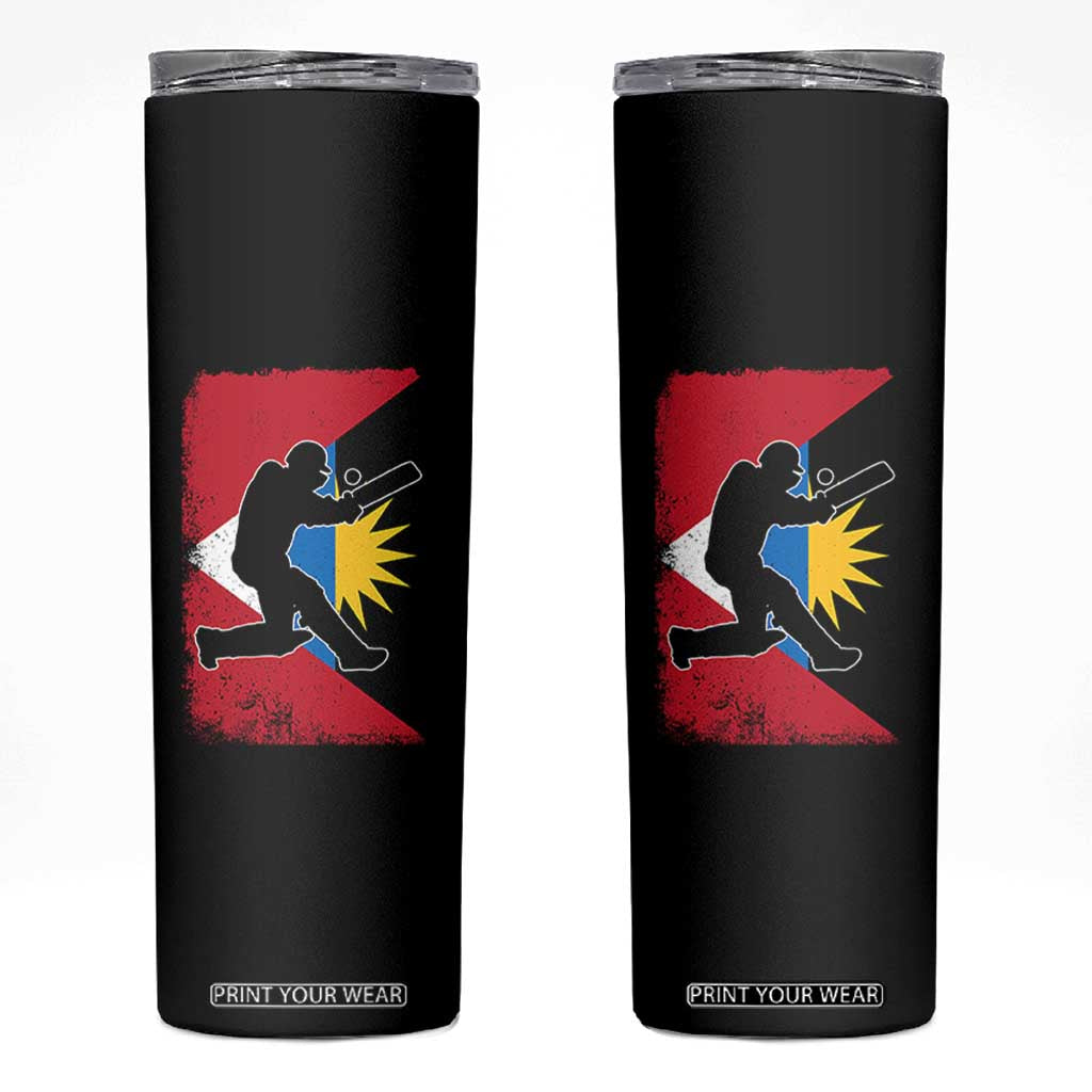 Antigua and Barbuda Cricket Skinny Tumbler Retro Vintage Sport Antiguan Flag West Indies Cricket Fan TS10 Black Print Your Wear