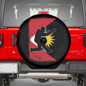 Antigua and Barbuda Cricket Spare Tire Cover Retro Vintage Sport Antiguan Flag West Indies Cricket Fan TS10 Black Print Your Wear