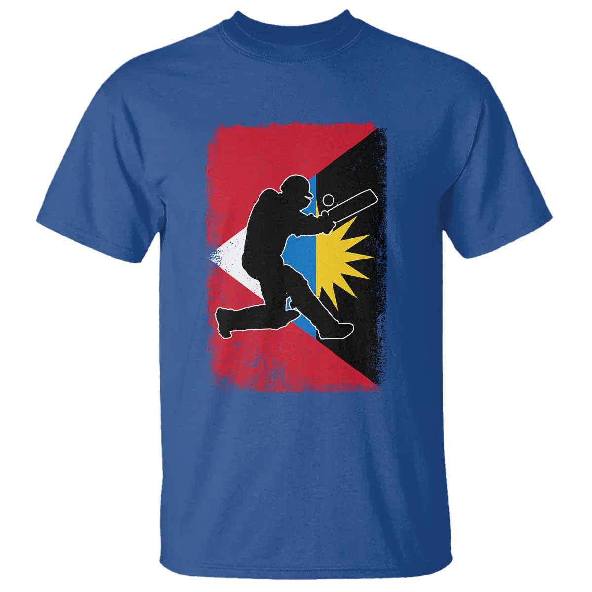 Antigua and Barbuda Cricket T Shirt Retro Vintage Sport Antiguan Flag West Indies Cricket Fan TS10 Royal Blue Print Your Wear