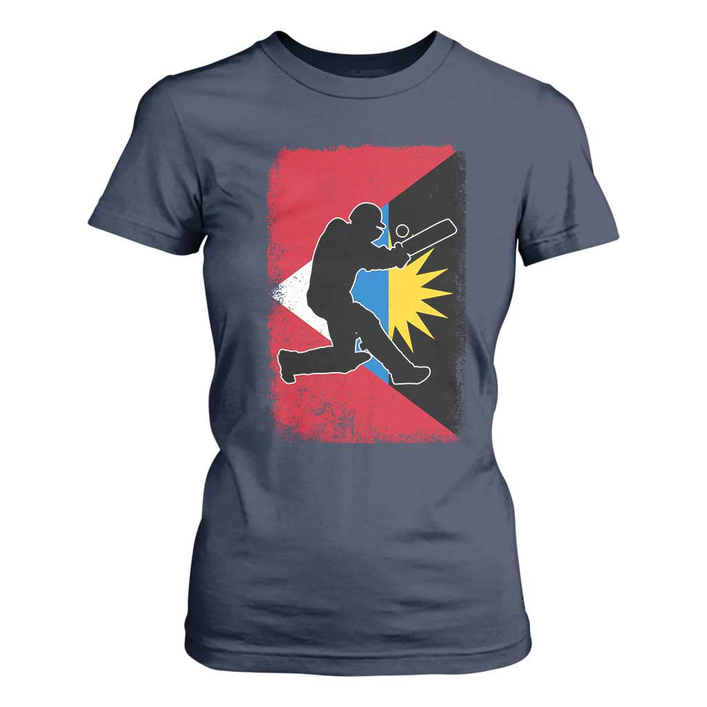 Antigua and Barbuda Cricket T Shirt For Women Retro Vintage Sport Antiguan Flag West Indies Cricket Fan TS10 Navy Print Your Wear
