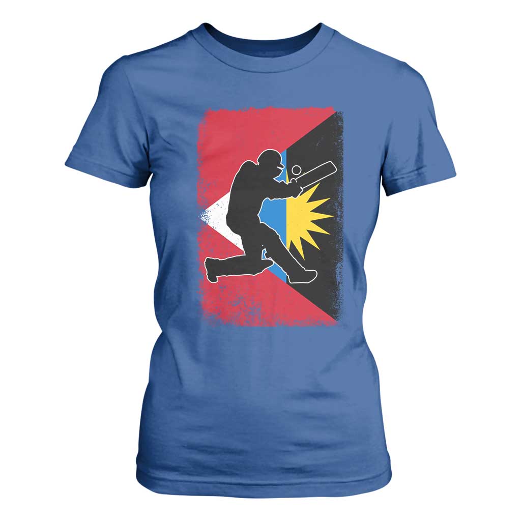 Antigua and Barbuda Cricket T Shirt For Women Retro Vintage Sport Antiguan Flag West Indies Cricket Fan TS10 Royal Blue Print Your Wear