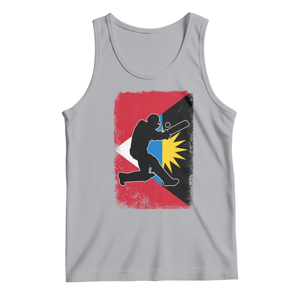 Antigua and Barbuda Cricket Tank Top Retro Vintage Sport Antiguan Flag West Indies Cricket Fan TS10 Athletic Heather Print Your Wear