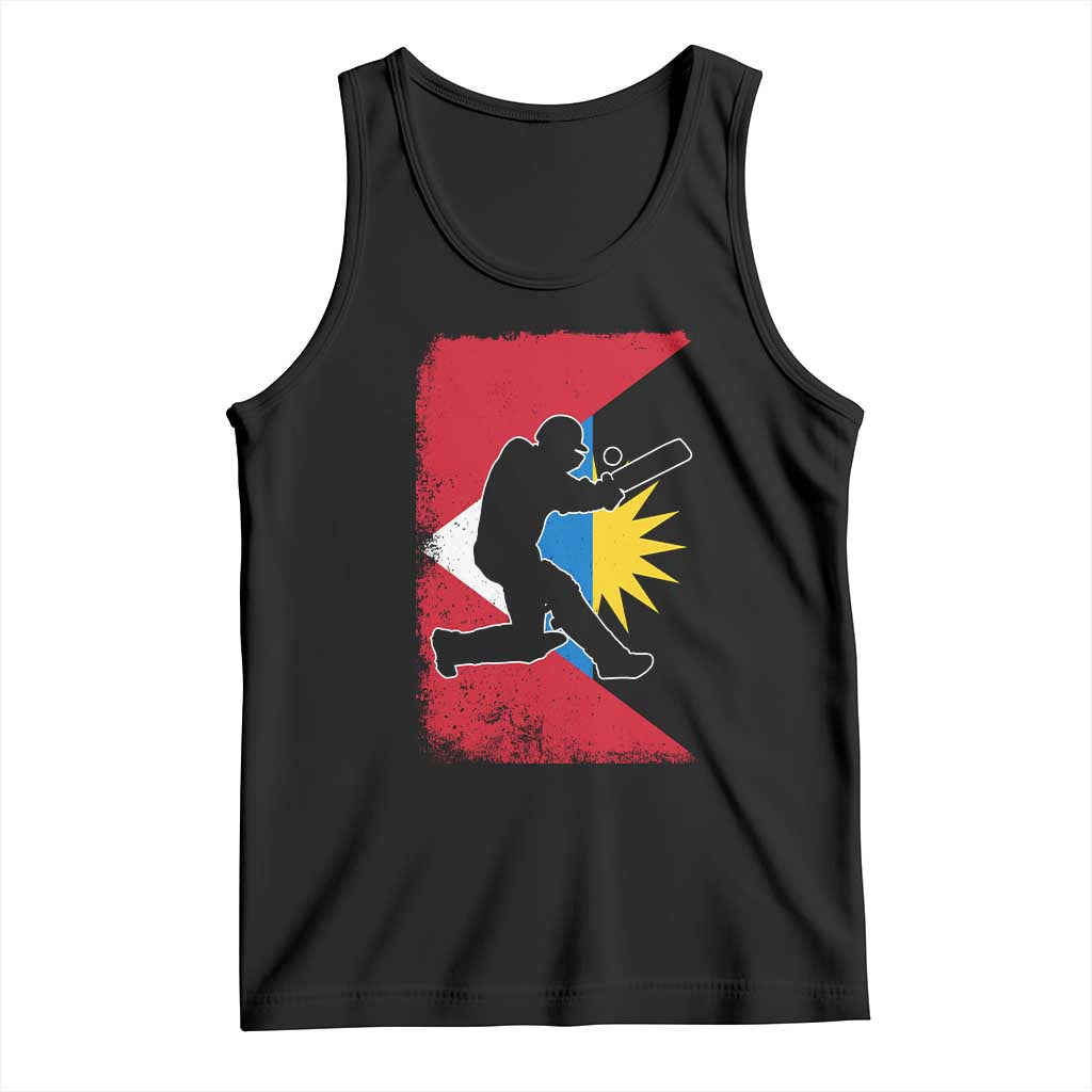 Antigua and Barbuda Cricket Tank Top Retro Vintage Sport Antiguan Flag West Indies Cricket Fan TS10 Black Print Your Wear
