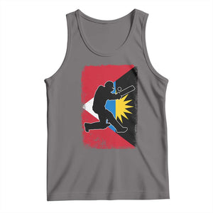 Antigua and Barbuda Cricket Tank Top Retro Vintage Sport Antiguan Flag West Indies Cricket Fan TS10 Deep Heather Print Your Wear
