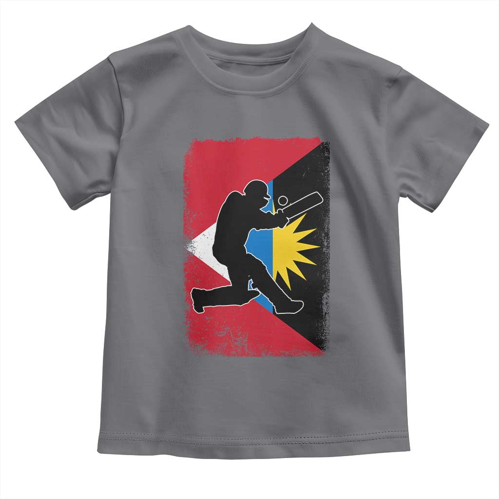 Antigua and Barbuda Cricket Toddler T Shirt Retro Vintage Sport Antiguan Flag West Indies Cricket Fan TS10 Charcoal Print Your Wear