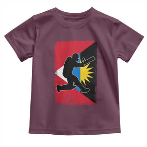 Antigua and Barbuda Cricket Toddler T Shirt Retro Vintage Sport Antiguan Flag West Indies Cricket Fan TS10 Maroon Print Your Wear