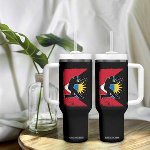 Antigua and Barbuda Cricket Tumbler With Handle Retro Vintage Sport Antiguan Flag West Indies Cricket Fan TS10 Print Your Wear