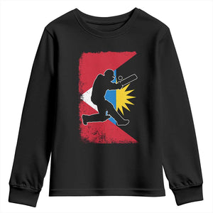 Antigua and Barbuda Cricket Youth Sweatshirt Retro Vintage Sport Antiguan Flag West Indies Cricket Fan TS10 Black Print Your Wear