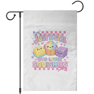 Just A Girl Who Loves Squishies Garden Flag Cute Kawaii Dumpling Graphic Coquette Bow Girls