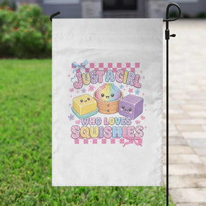 Just A Girl Who Loves Squishies Garden Flag Cute Kawaii Dumpling Graphic Coquette Bow Girls