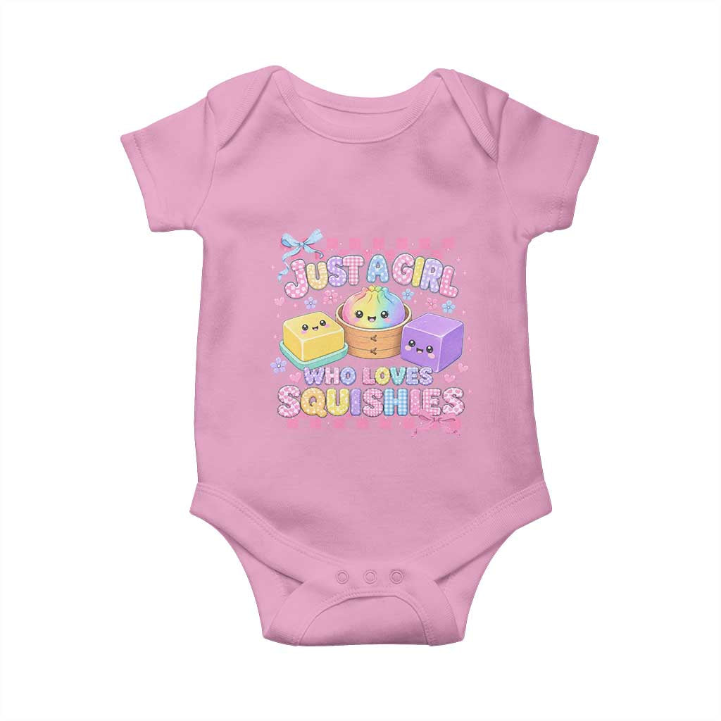 Just A Girl Who Loves Squishies Baby Onesie Cute Kawaii Dumpling Graphic Coquette Bow Girls