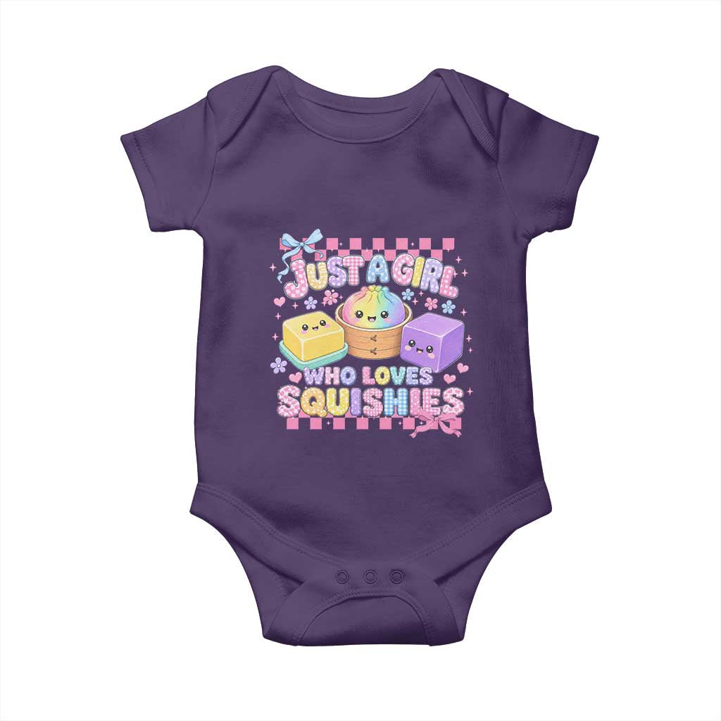 Just A Girl Who Loves Squishies Baby Onesie Cute Kawaii Dumpling Graphic Coquette Bow Girls