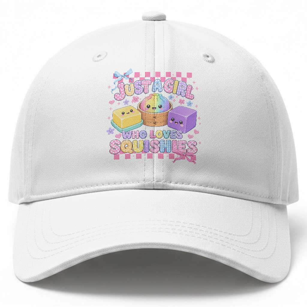 Just A Girl Who Loves Squishies Baseball Cap Cute Kawaii Dumpling Graphic Coquette Bow Girls TS10 Print Your Wear