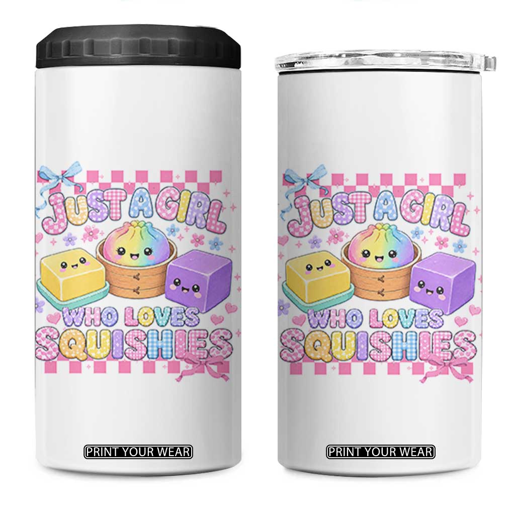 Just A Girl Who Loves Squishies 4 in 1 Can Cooler Tumbler Cute Kawaii Dumpling Graphic Coquette Bow Girls TS10 One Size: 16 oz White Print Your Wear