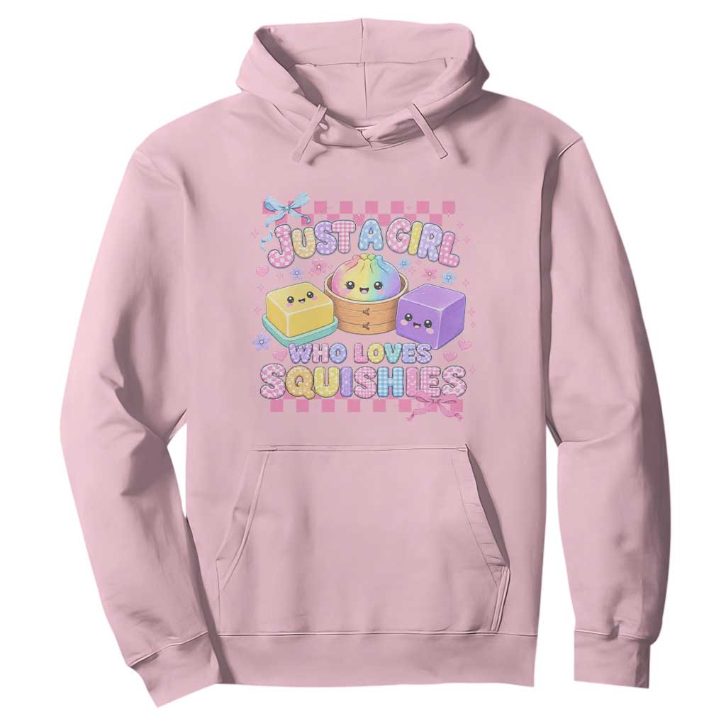 Just A Girl Who Loves Squishies Hoodie Cute Kawaii Dumpling Graphic Coquette Bow Girls
