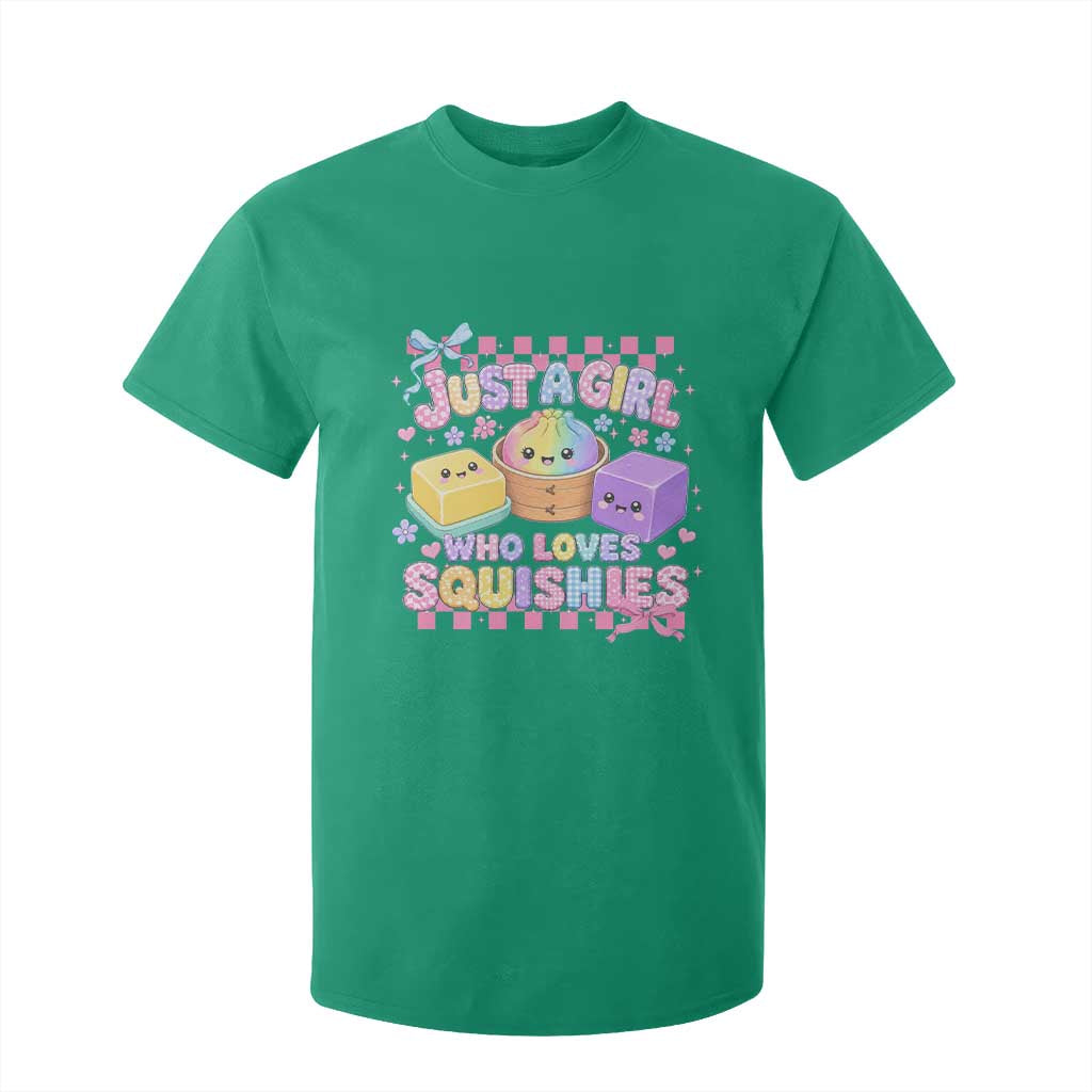 Just A Girl Who Loves Squishies T Shirt For Kid Cute Kawaii Dumpling Graphic Coquette Bow Girls