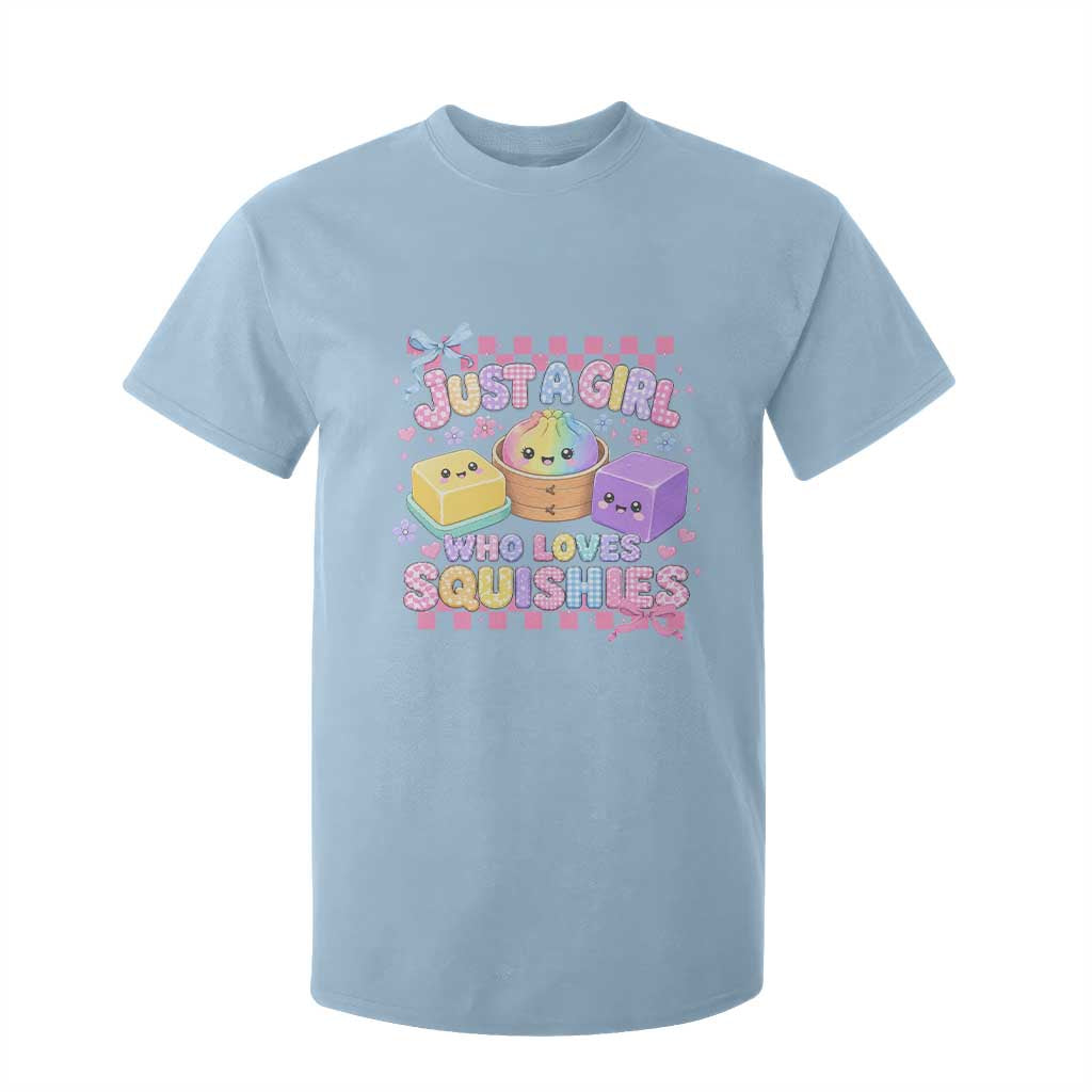 Just A Girl Who Loves Squishies T Shirt For Kid Cute Kawaii Dumpling Graphic Coquette Bow Girls