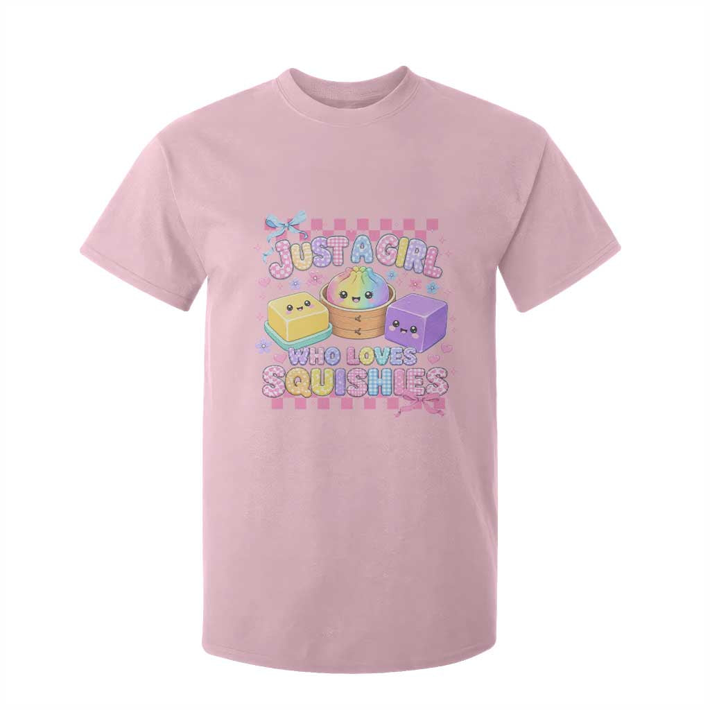 Just A Girl Who Loves Squishies T Shirt For Kid Cute Kawaii Dumpling Graphic Coquette Bow Girls