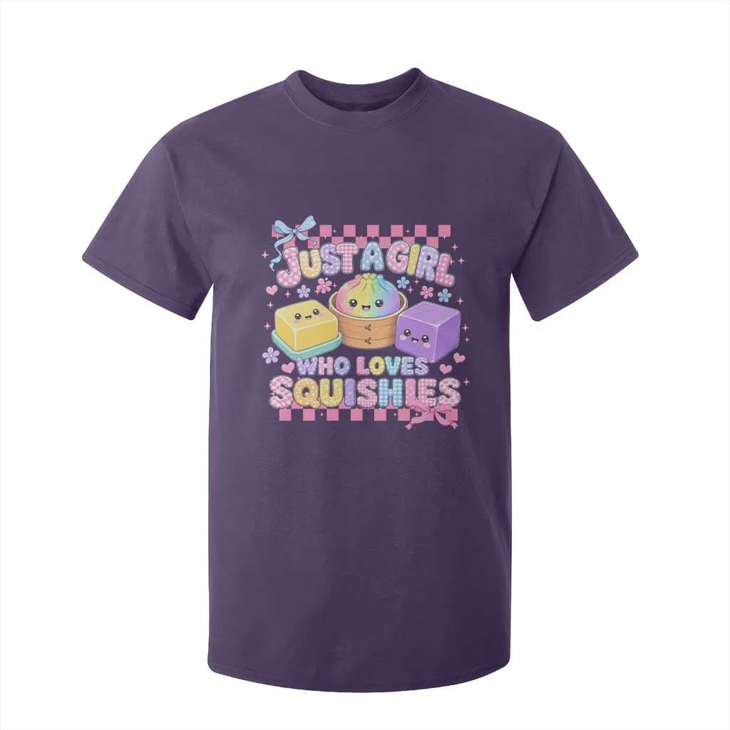 Just A Girl Who Loves Squishies T Shirt For Kid Cute Kawaii Dumpling Graphic Coquette Bow Girls