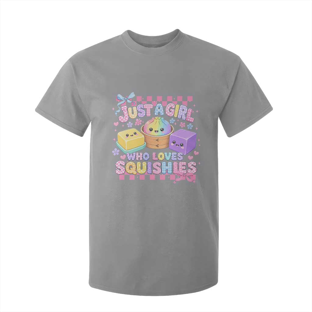 Just A Girl Who Loves Squishies T Shirt For Kid Cute Kawaii Dumpling Graphic Coquette Bow Girls