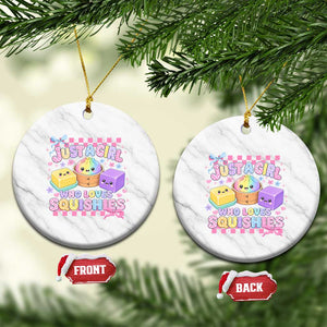Just A Girl Who Loves Squishies Ceramic Ornament Cute Kawaii Dumpling Graphic Coquette Bow Girls