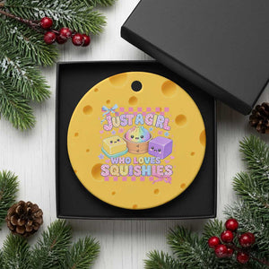Just A Girl Who Loves Squishies Ceramic Ornament Cute Kawaii Dumpling Graphic Coquette Bow Girls