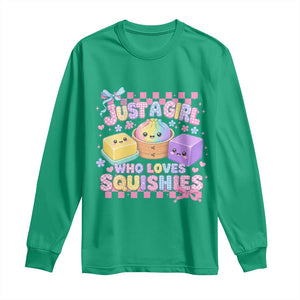 Just A Girl Who Loves Squishies Long Sleeve Shirt Cute Kawaii Dumpling Graphic Coquette Bow Girls
