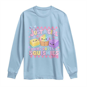 Just A Girl Who Loves Squishies Long Sleeve Shirt Cute Kawaii Dumpling Graphic Coquette Bow Girls