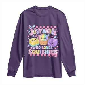Just A Girl Who Loves Squishies Long Sleeve Shirt Cute Kawaii Dumpling Graphic Coquette Bow Girls