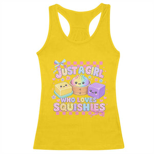 Just A Girl Who Loves Squishies Racerback Tank Top Cute Kawaii Dumpling Graphic Coquette Bow Girls
