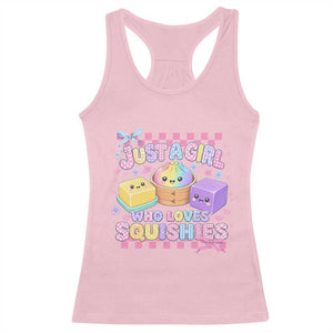 Just A Girl Who Loves Squishies Racerback Tank Top Cute Kawaii Dumpling Graphic Coquette Bow Girls
