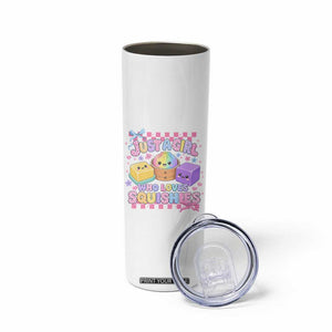 Just A Girl Who Loves Squishies Skinny Tumbler Cute Kawaii Dumpling Graphic Coquette Bow Girls