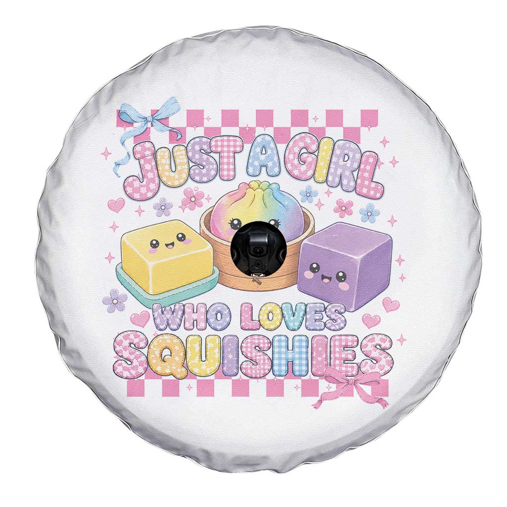 Just A Girl Who Loves Squishies Spare Tire Cover Cute Kawaii Dumpling Graphic Coquette Bow Girls TS10 Print Your Wear